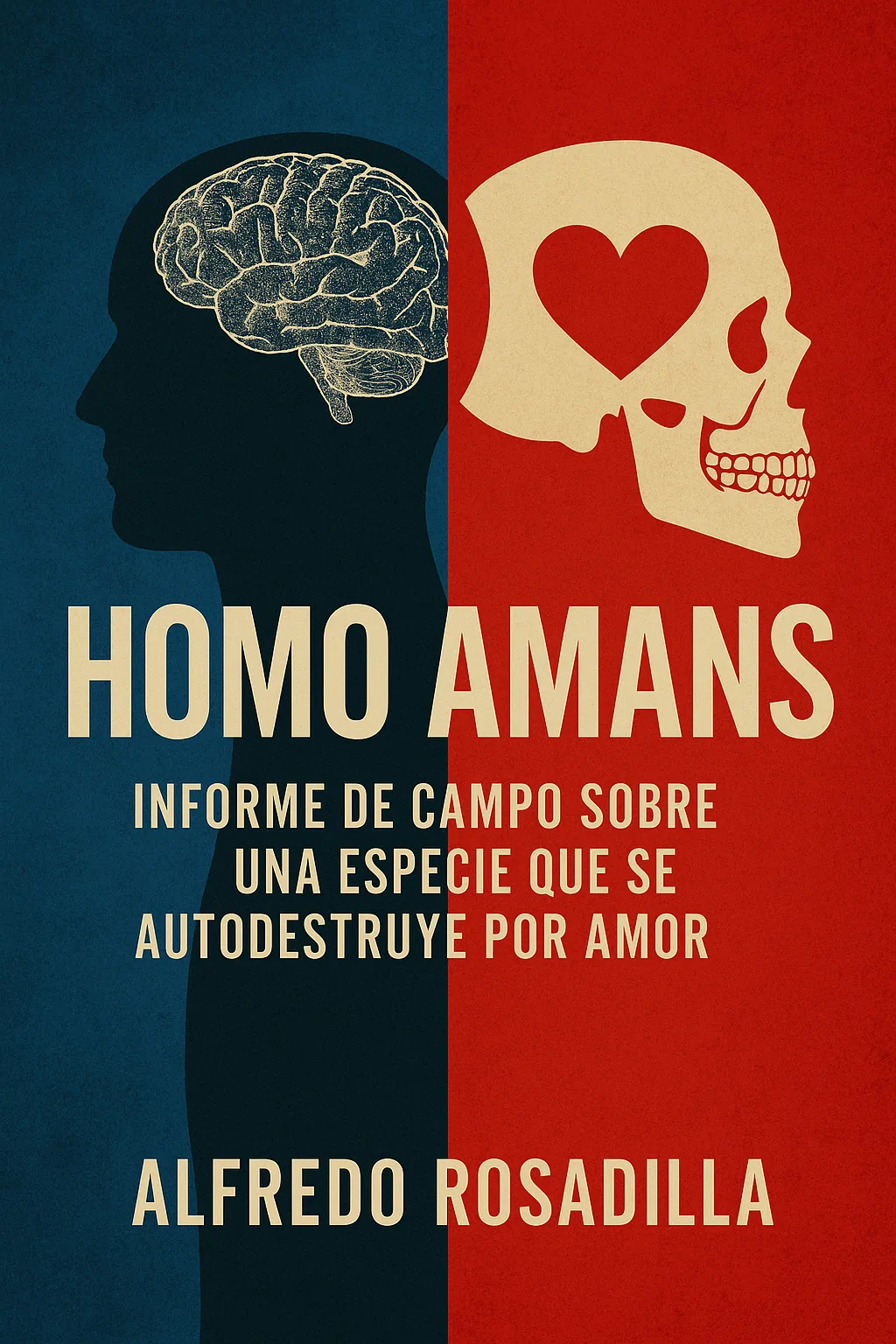 Portada del libro Homo Amans: Informe de Campo sobre una Especie que se Autodestruye por Amor, de Alfredo Rosadilla